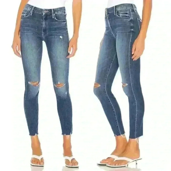 MOTHER Denim - Mother high waisted looker ankle fray get your groove back Size 24